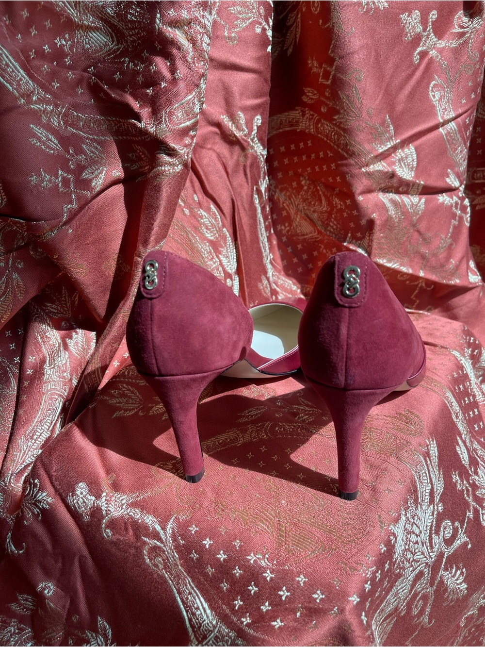 Cole Haan Women's Burgundy Pointed-Toe Leather Pumps - Picture 6 of 16
